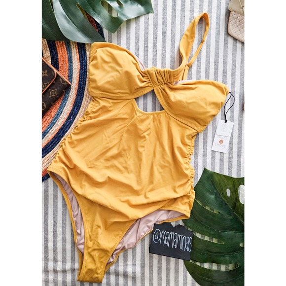 Shade & Shore Asymmetric Twist One Piece Swimsuit - Picture 1 of 7